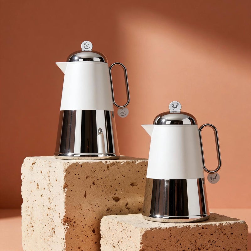 طقم ترمس قهوة وشاي لونارا - هيكل ناعم الملمس مع لمسات من الفولاذ المقاوم للصدأ (0.7 لتر + 1.0 لتر)